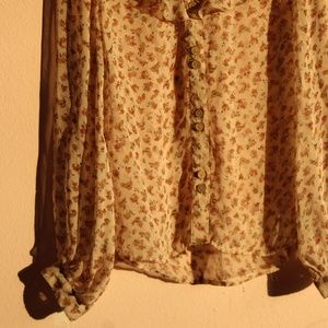 Sheer Floral Blouse